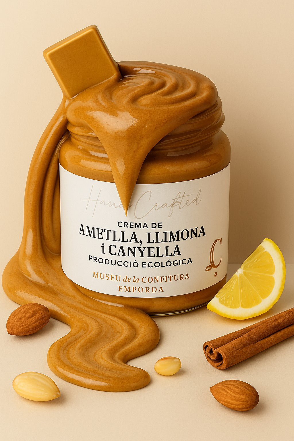 Crema de almendras, limón y canela 250gr