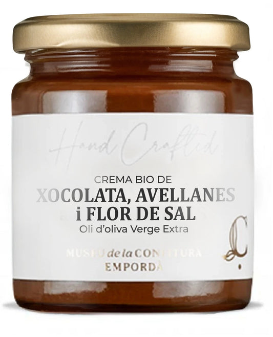 Crema de chocolate orgánico, avellanas y flor de sal 250gr